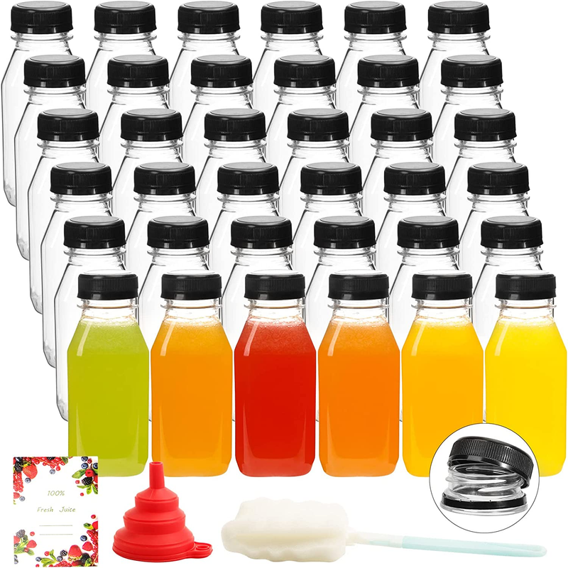 36 PCS Juice Bottles with Caps, 8 Oz Small Bottles for Liquids, Plastic