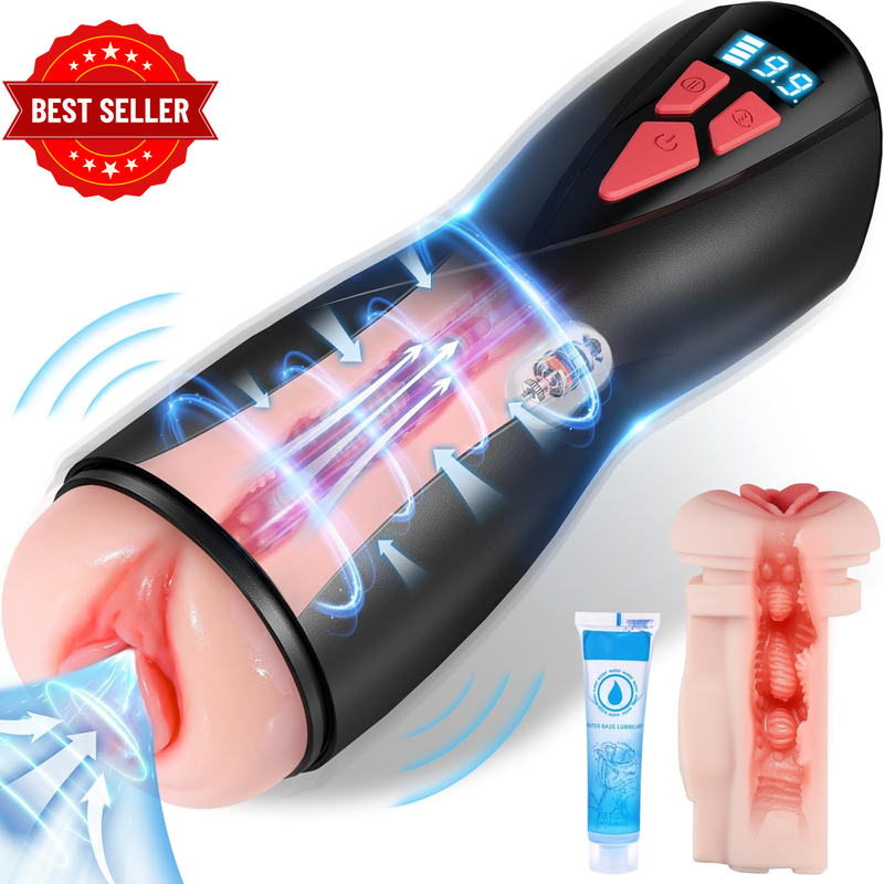 Male Sex Toys Vibrating Masturbator, Mens Vibrator Automatic Masturbator with LC
