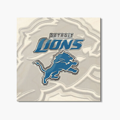 Detroit Lions NFL Silver Logo Square Coaster