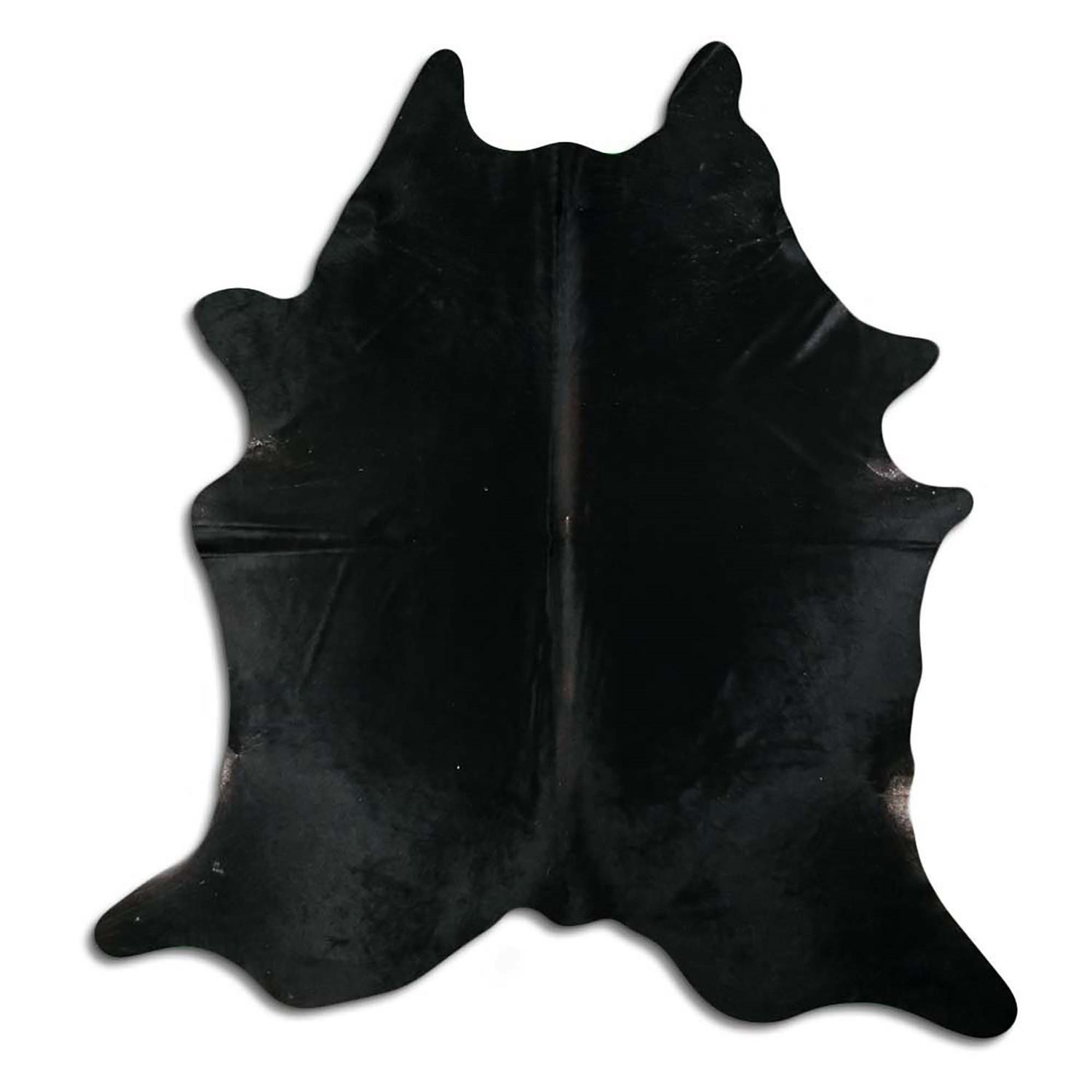 Livorio Premium Kuhfell Teppich - schwarz - black - Rinderfell Echtfell