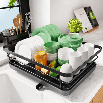 Dish Drying Rack- Space-Saving Dish Rack, Dish Racks for Kitchen Counter, Stainl