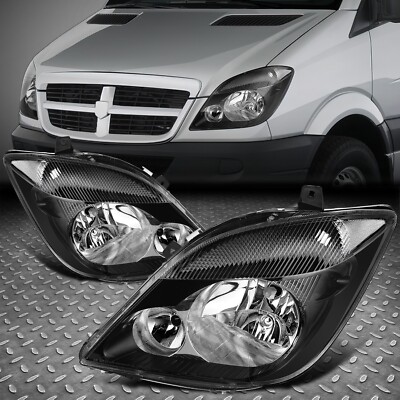 Для фар 07-13 Dodge/Mercedes/Freightliner Sprinter 2500 3500 Черный/прозрачный