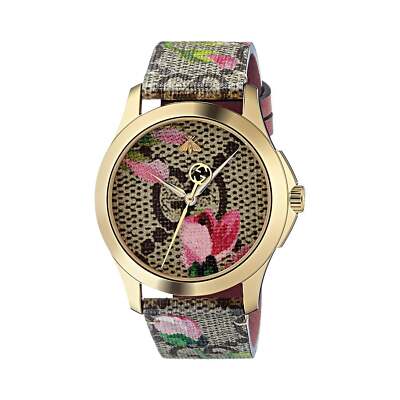 Pre-owned Gucci Ya1264038 G-timeless 38mm Women's Multicolored Canvas Watch