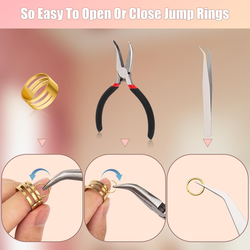 1200Pcs Open Jump Rings and Lobster Clasps Jewelry Findings Kit for Jewelry Maki