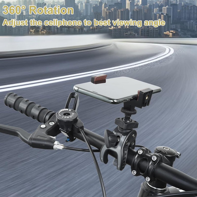 Bike Camera Mount Clamp with 1/4" Screw and Bicycle Handlebar Mount for Bike, Bi
