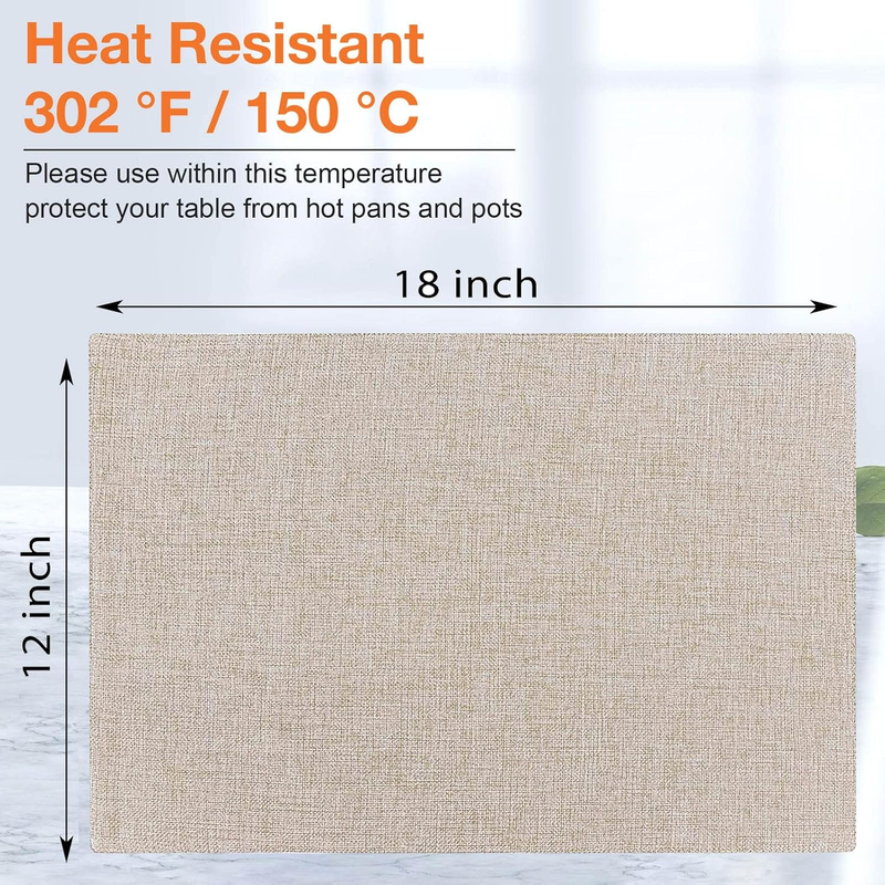 Placemats, Cloth Placemats for Dining Table Set of 6, Machine Washable Linen Sty