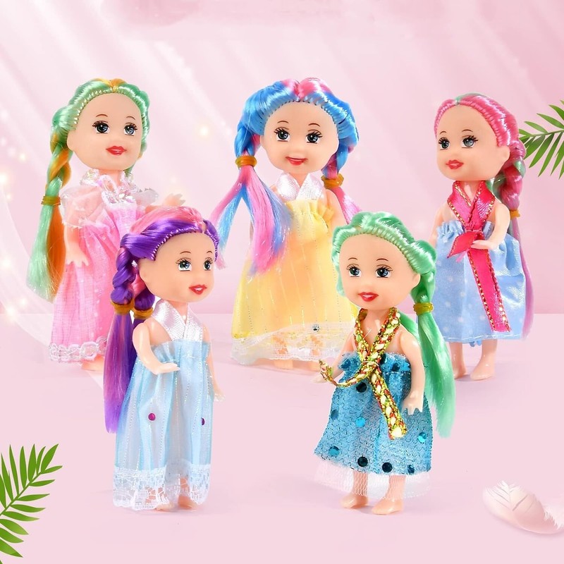Huang Cheng Toys Mini Dolls for Girls，3 Inch Little Dolls Girl Dolls for Dollhou