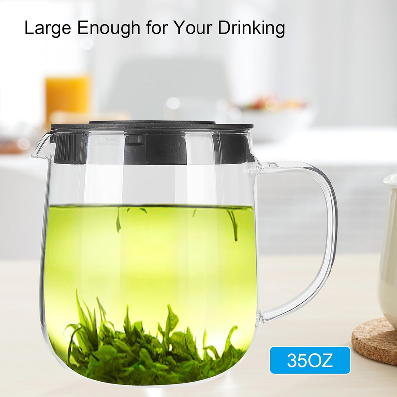 Pitcher With Lid & Handle Heat Resistant Beverage Container