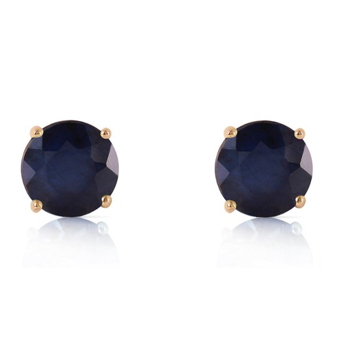 Pre-owned Galaxy Gold Products 3.3 Ct 14k Solid Yellow Gold Once Upon A Love Sapphire Earrings