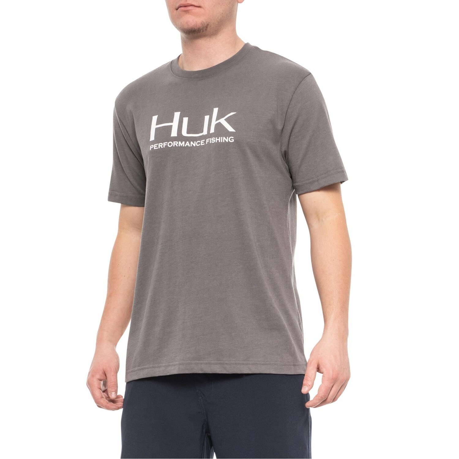 

Мягкая дышащая рубашка с логотипом HUK для рыбалки S/ST. Выберите размер и цвет — НОВИНКА!, Серый
