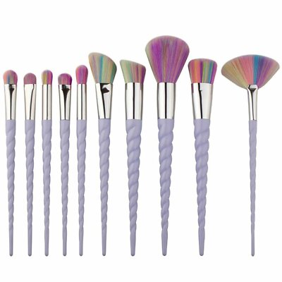Unicorn Makeup Brush Set with Rainbow Bristles Cosmetic