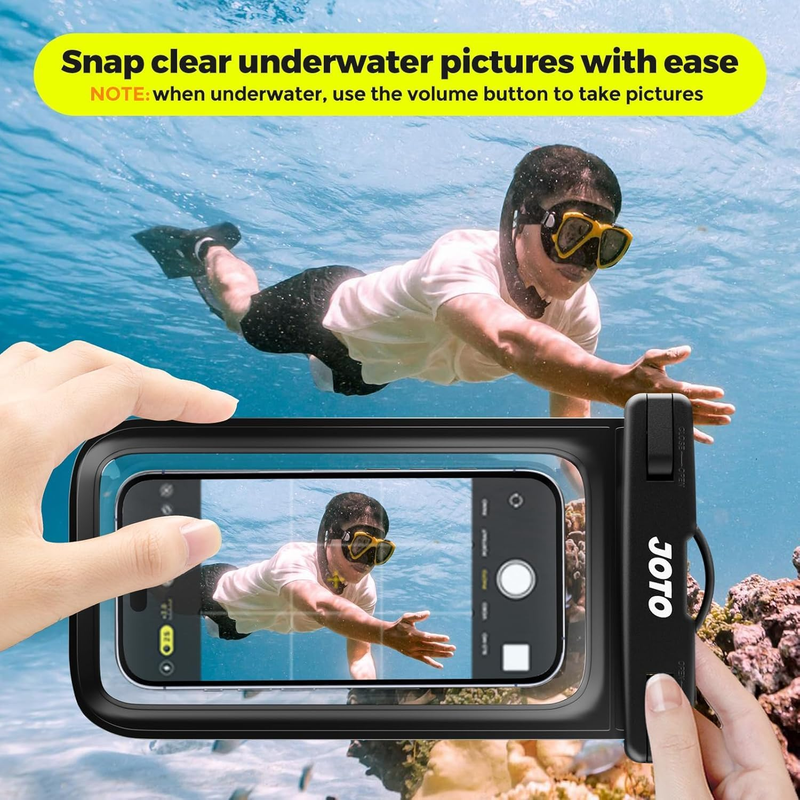 2 Pack Waterproof Phone Pouch Case Up to 7", Underwater IPX8 Water Proof Cell Ph