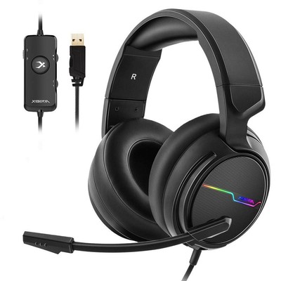 Jeecoo USB Pro Gaming Headset for PC- 7.1 Surround Sound Headphones