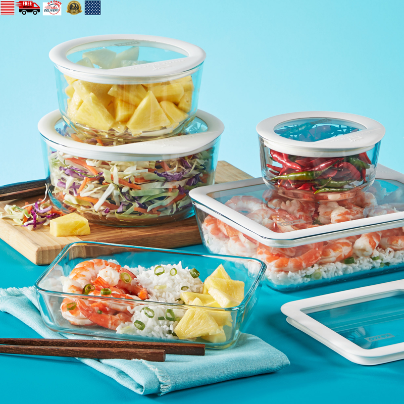 Pyrex 10-Piece Ultimate Glass Food Storage Set, Lid Air-Tigh