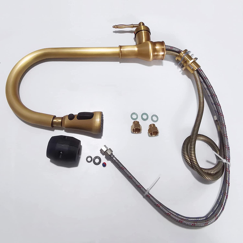 Vintage Brass Antique Bronze Kitchen Faucet Single Hole Copper Mixer Taps