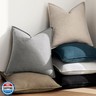 EMEMA Decorative Linen Throw Pillow Covers 20x20 Inch Navy Blue Boho Farmhouse Neutral Couch Throw Pillows for Bed Pack of 2 Accent Pillowcase Modern Sofa Cushion Livingroom Home