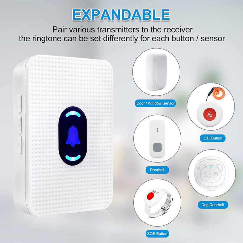 Door Chime,  Wireless Door Sensor Chime 1000Ft Range Door Entry Chime with 55 Ch