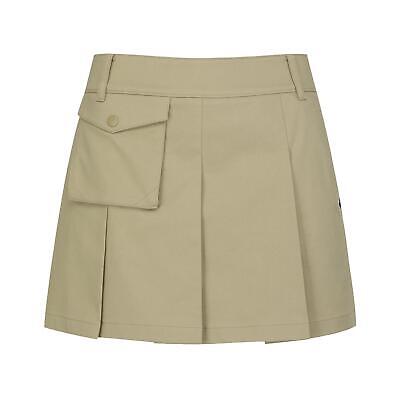 PEARLY GATES GOLF Womens Flap Pocket Pleated Banding Culottes Skirt Beige