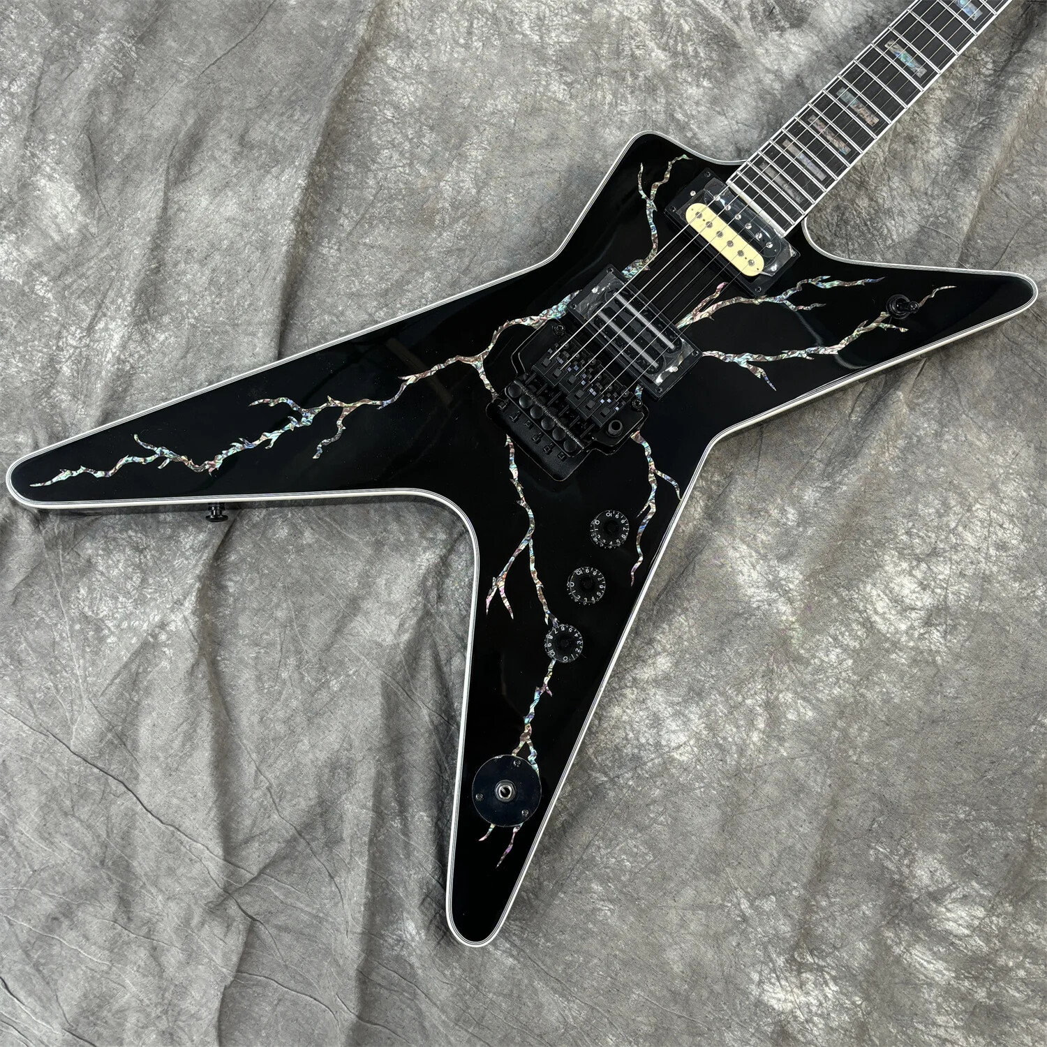 キ*ー様 エレキギター NO BRAND Black Custom Electric Guitar No Brand Can Print Free Ship