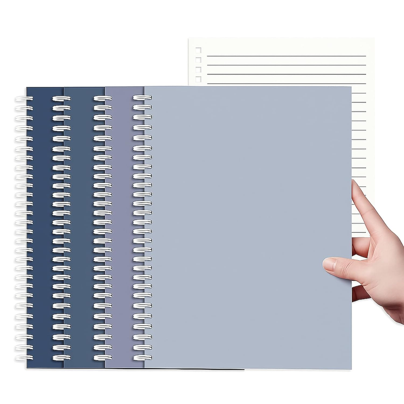 SYGELER A5 Spiral Notebook,4 Pack College Ruled Spiral Bound Notebooks,Lined Spi