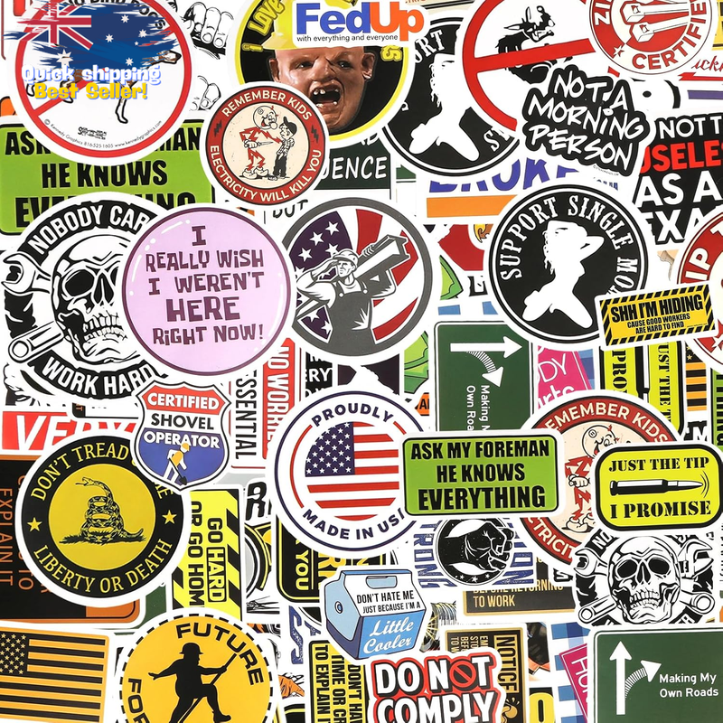 Funny Hard Hat Stickers - 170 Waterproof Decals for Tool Box, Welding
