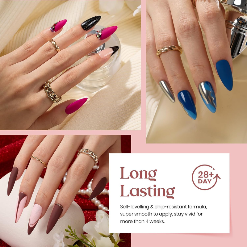 Beetles 20 Pcs Gel Nail Polish Kit, Modern Muse Collection Soak off Nail Gel Pol