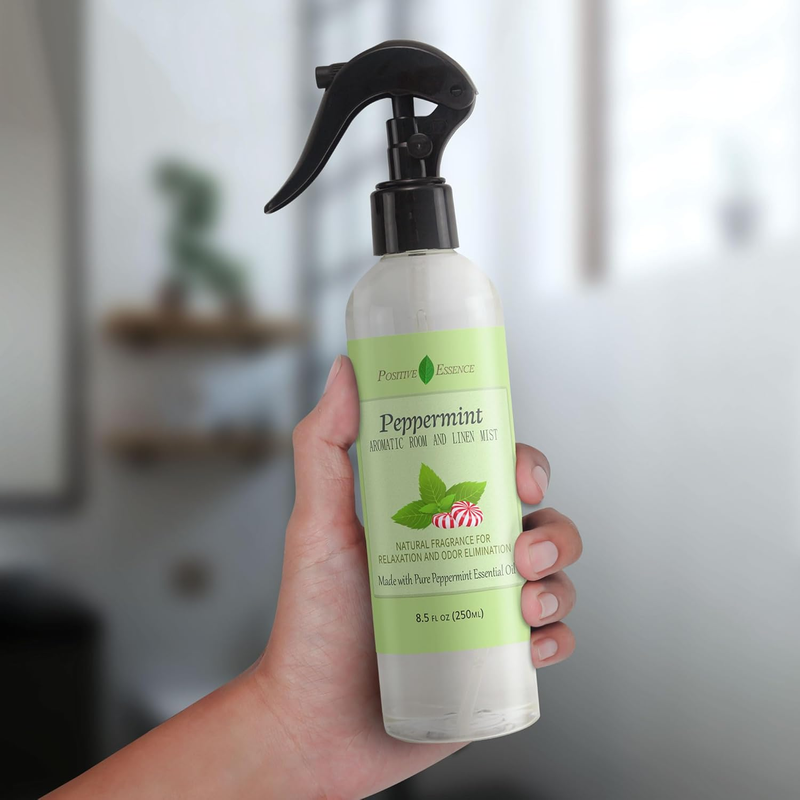 Peppermint Linen and Room Spray, Natural Aromatic Mist Made with Pure Peppermint