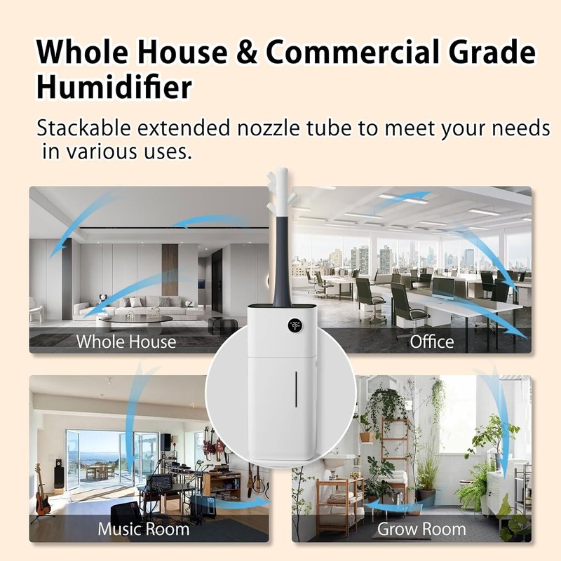 5.3Gal/20L Humidifiers for Home 3000 Sq Ft, Whole House Humidifiers Industrial