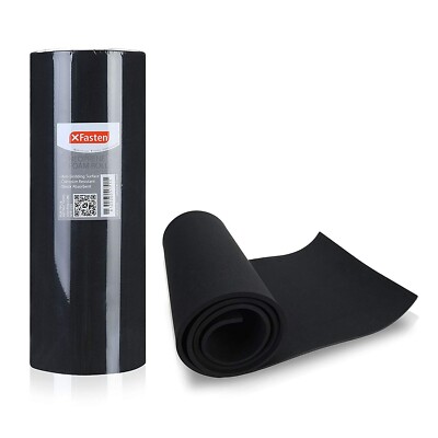 XFasten Neoprene Sponge Foam Rubber Sheet Roll, Black, 1/4-Inch Thick, 12'' x 55''