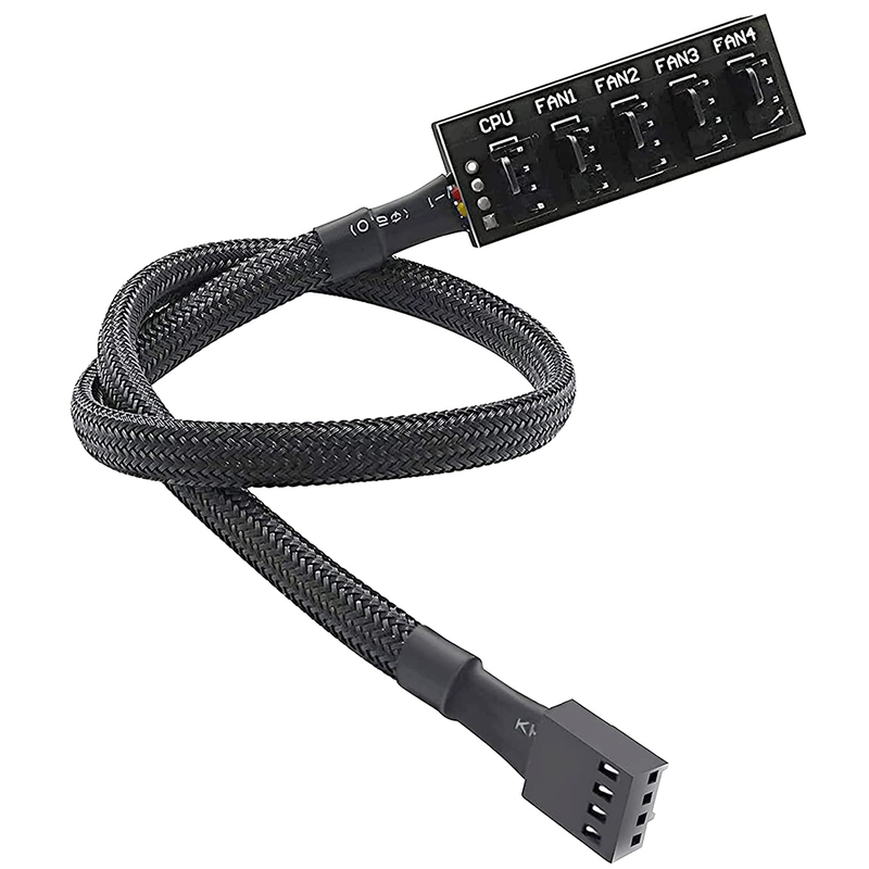PWM Fan Hub PC CPU Cooling 4 PIN/3PIN Fan Power Cable Hub Splitter Adapter