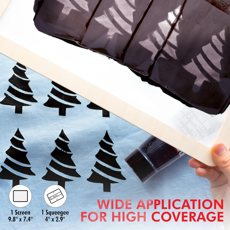 Marabu Screen Printing Kit Set - Screen Print Kit with Reusable Wooden Frame, 1 