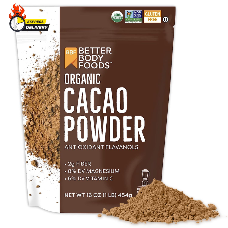 Organic Cacao Powder, Rich Chocolate Flavor, Non-Gmo, Gluten-Free