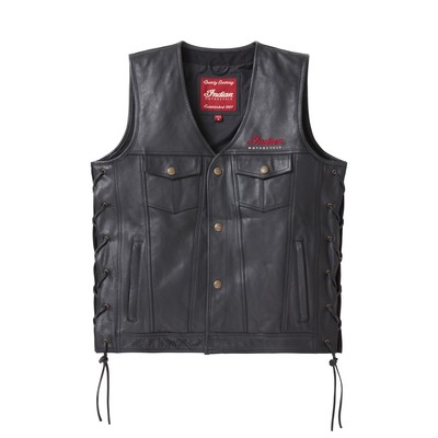 Pre-owned Indian Motorcycle Polaris Men's Western Vest, Black