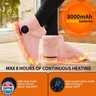 Foot Warmer for Cold Feet, Rechargeable Heated Slippers Women, Graphene Electric Heating Boots Socks Shoes Indoor, Built-in Batteries, Washable,8 Hours Heat, Save Heating Bills(Pink, Standard)