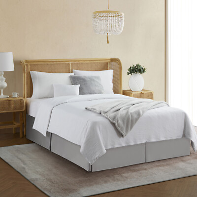 Luxury Bed Skirt by Nymbus Solid Microfiber Pleated 14'' Drop Premium Dust Ruffle