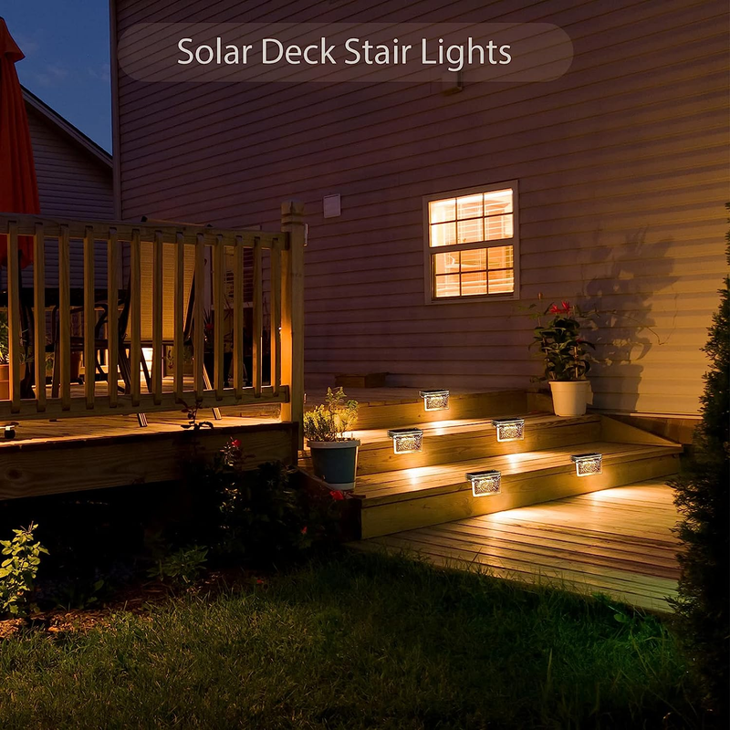 Solar Deck Lights 8 Pack, Solar Step Lights IP65 Waterproof Solar Powered Outdoo