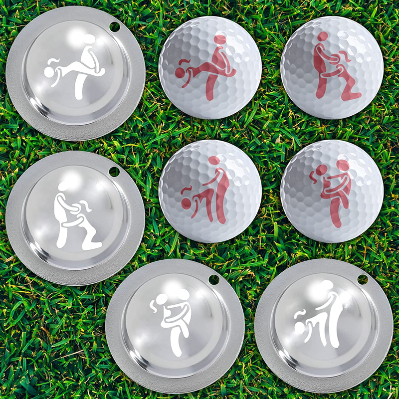Funny Golf Ball Marker Stencil Stamp Pranks Metal Drawing Tool for Men Adult