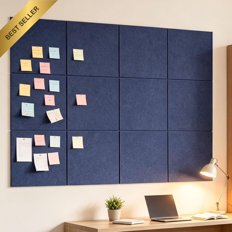 Large Felt Bulletin Board with Self-Adhesive Tape 120 X 90Cm | 12 Pack Decorativ