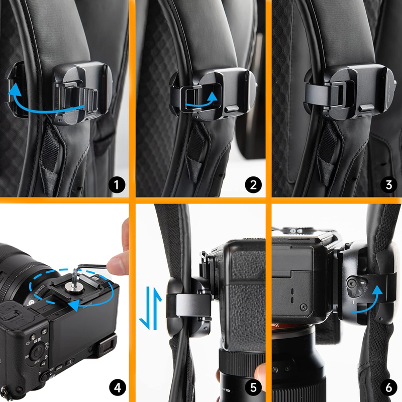 Beetle Camera Clip with Plate Camera Quick Release System for Sony, Nikon, Fuji,