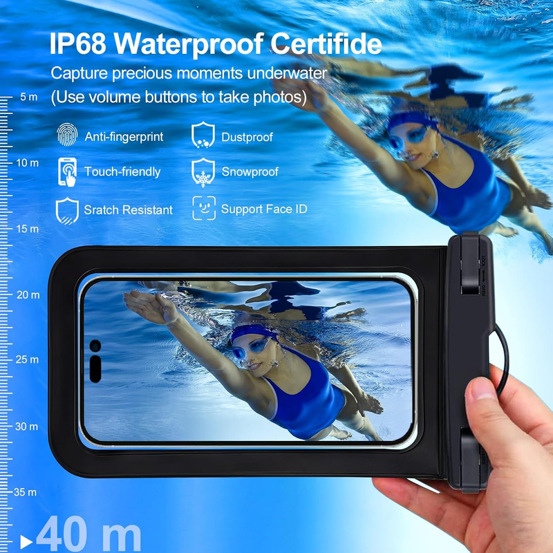 [Up to 8.3"] 4 Pack Multicolor Universal Waterproof Phone Pouch, Large Phone Wat