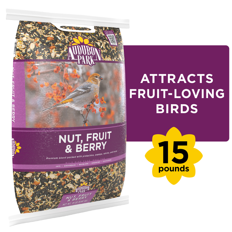 15 Lbs. Wild Bird Food, Real Fruit, Nuts, and Seeds, Audubon Park Nut
