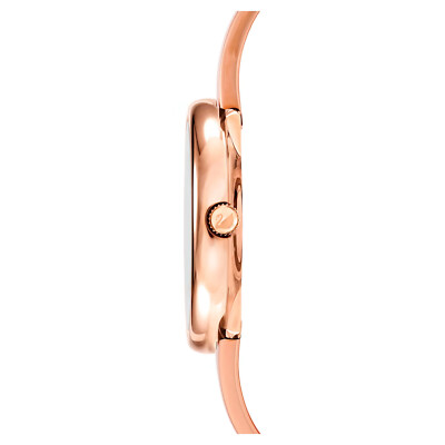 Pre-owned Swarovski Crystalline Pure Watch, Metal Bracelet, White, Rose Gold-tone -5269250