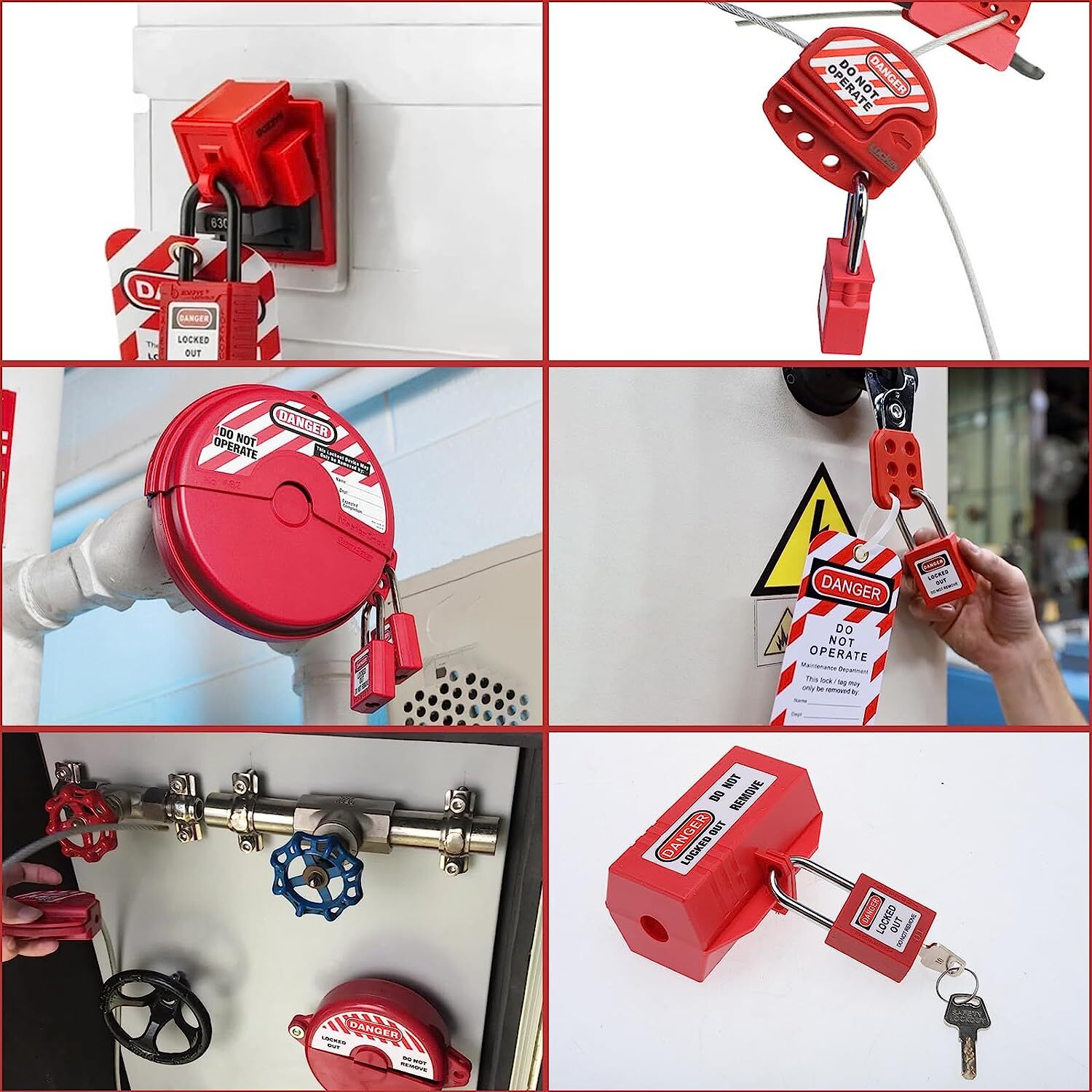 RealPlus Lockout Tagout Kit with Loto Device & Tool Box, Gate Ball Val ...