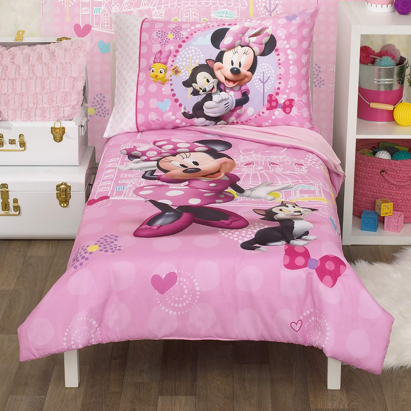 Minnie Mouse - Helping Friends 4 Pc Toddler Bedding Set