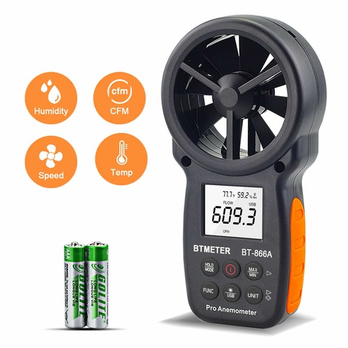 Handheld Windmessgerät Anemometer Windmesser 0.3-40m/s Temperatur Messung USB