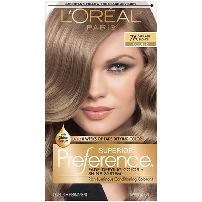 L'Oreal Superior Preference 7A Dark Ash Blonde Cooler Fade-Defying Shine System