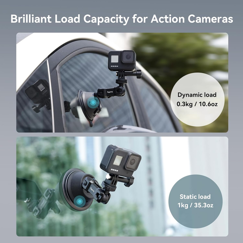 Double-Layer Suction Cup Mount for GoPro Hero 11/10 / 9, for DJI Osmo Action/Pro