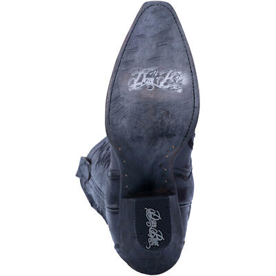 Pre-owned Dan Post Womens Hallie Snip Toe Leather Boot Dp4027 In Black