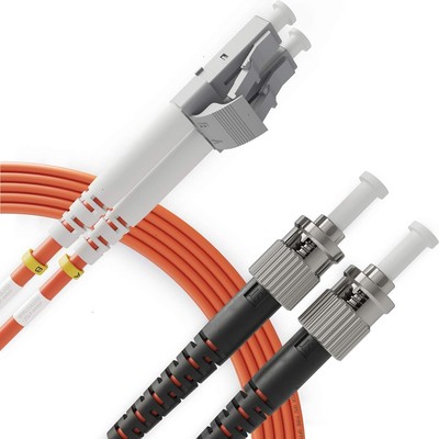 LC to ST Fiber Patch Cable Multimode Duplex - 1m (3.28ft) (3ft), 