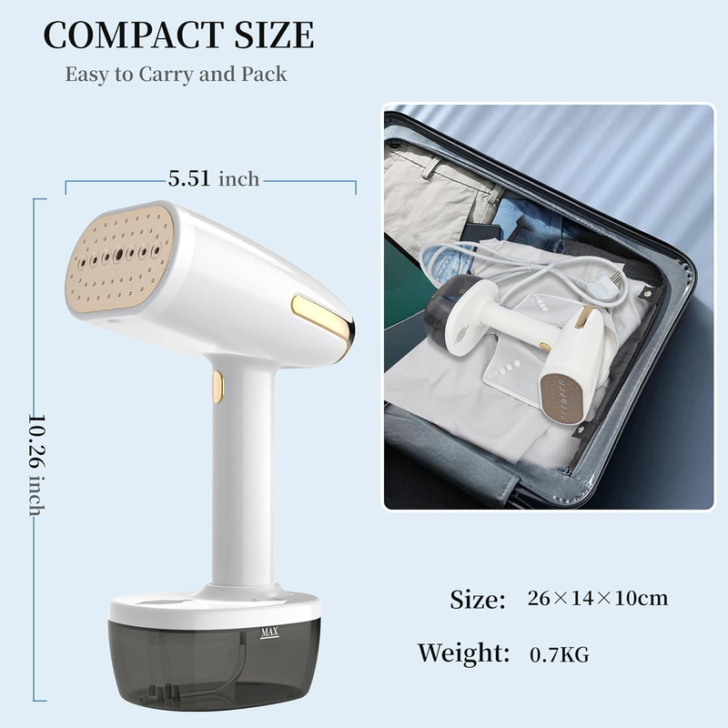 Steamer for Clothes, Handheld Garment Steamer 1500W, Portable Fabric Steamer wit
